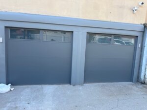 New garage door installation with caping